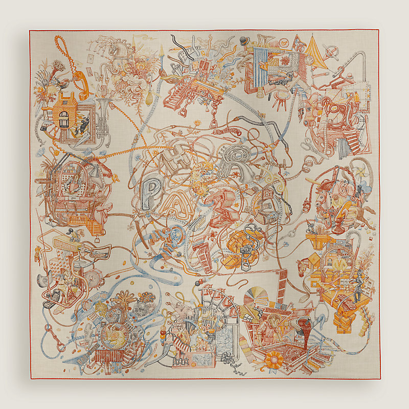 『HAMI VEN H244210 純正茶革』 Le Monde d'Hermès shawl 140 | Hermès Mainland China